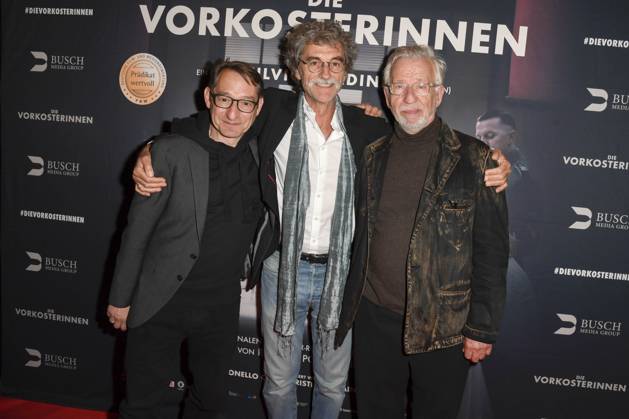 Boris Aljinovic, Silvio Soldini and Juergen Wink as guests on the red carpet at the cinema film premiere Die Vorkosterinnen at Kino Babylon on 05 05 2025 in Berlin Berlin Germany