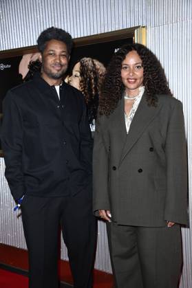 Sekou Neblett and Joy Denalane at the premiere of the ARD documentary series Max Joy Komm näher in the Astor Film Lounge Berlin, 07 05 2025 Foto:xN.xKubelkax xFuturexImagex joy_5548