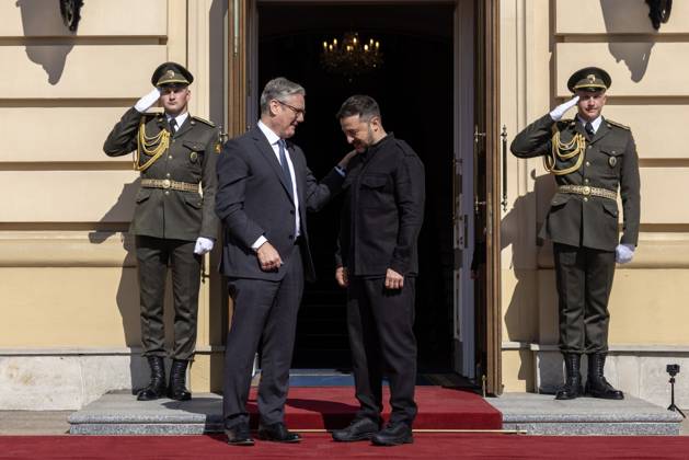 Prime Minister Keir Starmer visits Ukraine 10 05 2025. Kyiv, Ukraine. Prime Minister Keir Starmer meets with Volodymyr Zelenskyy, President of Ukraine during a visit to Ukraine., Credit:Simon Dawson Avalon Ukraine, Kyiv  Copyright: xSimonxDawsonx xAvalonx 0997539060