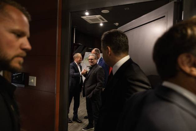 Prime Minister Keir Starmer visits Ukraine 10 05 2025. Rzeszow, Poland. Prime Minister Keir Starmer, Friedrich Merz, German Chancellor and Poland Prime Minister Donald Tusk meet before travelling to Ukraine to meet Volodymyr Zelenskyy, President of Ukraine., Credit:Simon Dawson Avalon Poland, Rzeszow  Copyright: xSimonxDawsonx xAvalonx 0997539243