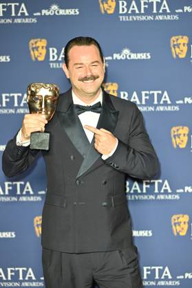 BAFTA TV Awards, Winners, London, UK, 11 May 2025. London, UK, 11 May 2025. Danny Dyer pose with the Male Performance in a Comedy Programme Award for Mr Bigstuff on the Winners Carpet at the BAFTA Television Awards with P&O Cruises at the Royal Festival Hall, London, UK., Credit:Lee Floyd Avalon UK, London, Royal Festival Hall Copyright: xLeexFloydx xAvalonx 0998024571