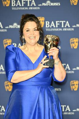 BAFTA TV Awards, Winners, London, UK, 11 May 2025. London, UK, 11 May 2025. Ruth Jones poses with the Female Performance in a Comedy Programme Award for Gavin & Stacey: The Finale on the Winners Carpet at the BAFTA Television Awards with P&O Cruises at the Royal Festival Hall, London, UK., Credit:Lee Floyd Avalon UK, London, Royal Festival Hall Copyright: xLeexFloydx xAvalonx 0998026092