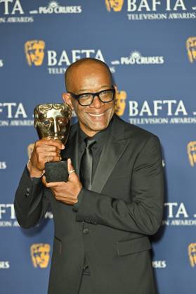 BAFTA TV Awards, Winners, London, UK, 11 May 2025. London, UK, 11 May 2025. Lennie James poses with the Leading Actor Award for Mr Loverman on the Winners Carpet at the BAFTA Television Awards with P&O Cruises at the Royal Festival Hall, London, UK., Credit:Lee Floyd Avalon UK, London, Royal Festival Hall Copyright: xLeexFloydx xAvalonx 0998026396