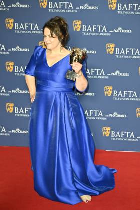 BAFTA TV Awards, Winners, London, UK, 11 May 2025. London, UK, 11 May 2025. Ruth Jones poses with the Female Performance in a Comedy Programme Award for Gavin & Stacey: The Finale on the Winners Carpet at the BAFTA Television Awards with P&O Cruises at the Royal Festival Hall, London, UK., Credit:Lee Floyd Avalon UK, London, Royal Festival Hall Copyright: xLeexFloydx xAvalonx 0998026701