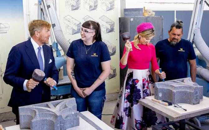 13-05-2025 Utrecht Queen Maxima and King Willem-Alexander visit the restoration construction company Koninklijke Woudenberg at Montfoort, Lopik, Viane, Lopikerwaard and Vijfheerenlanden in Utrecht. Â Copyright: xPPEx