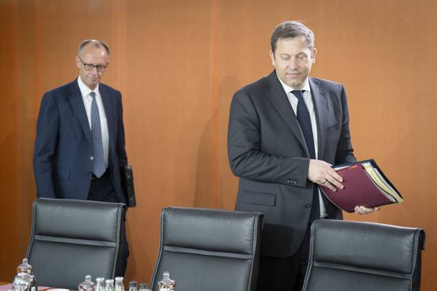Cabinet meeting, Federal Government, opening pictures Federal Government, Cabinet meeting, SPD, CDU, CSU, Berlin, Federal Chancellery, opening pictures, Federal Chancellor, Friedrich Merz, Vice Chancellor, Lars Klingbeil Berlin Berlin GER