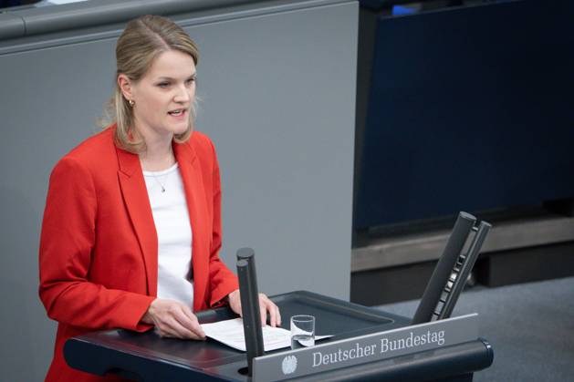 German Bundestag, 3rd plenary session Sonja Eichwede SPD in portrait during her speech on the agenda item Questioning of the Federal Government at the 3rd session of the German Bundestag in Berlin, 14 05 2025 Berlin Berlin Germany