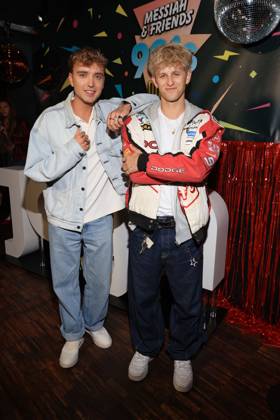 15 05 2025 , Jonas Wuttke and Theo Carow at the premiere of the first season of Messiah Superstar, Bi Nuu, Berlin, Berlin