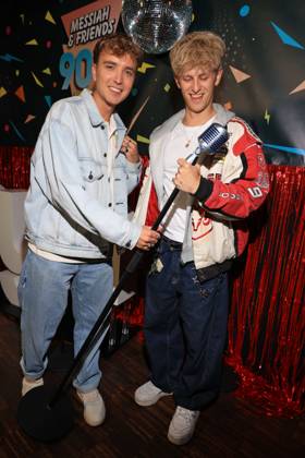 15 05 2025 , Jonas Wuttke and Theo Carow at the premiere of the first season of Messiah Superstar, Bi Nuu, Berlin, Berlin