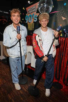 15 05 2025 , Jonas Wuttke and Theo Carow at the premiere of the first season of Messiah Superstar, Bi Nuu, Berlin, Berlin