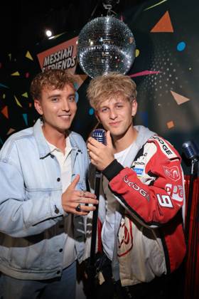 15 05 2025 , Jonas Wuttke and Theo Carow at the premiere of the first season of Messiah Superstar, Bi Nuu, Berlin, Berlin