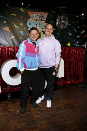 Flöorian Lukas and Oli P Oli Petszokat at the photocall for the premiere of the first season of the JOYN series Messiah Superstar at Bi Nuu Berlin on May 15, 2025