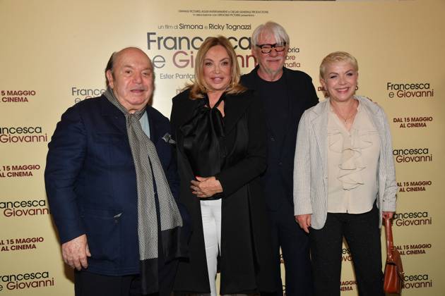 Rome, Cinema Quattro Fontane Preview of the film Francesca and Giovanni A story of love and mafia Rome, Cinema Quattro Fontane Preview of the film Francesca and Giovanni A story of love and mafia , In the photo: Lino Banfi Simona Izzo Ricky Tognazzi Rosanna Banfi Rome Italy  Copyright: xIPA ABACAx