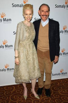 Life Is Love , the Somaly Mam Foundation Gala 2013 Mary & Peter Max Life Is Love , the Somaly Mam Foundation Gala 2013 at Gotham Hall, New York, NY., USA. October 23rd, 2013 full length black dress suit jacket beige gold lace dress top trousers moustache mustache facial hair married husband wife CAP LNC TOM LNC New York NY United States Copyright: xTOM LNC CapitalxPicturesx