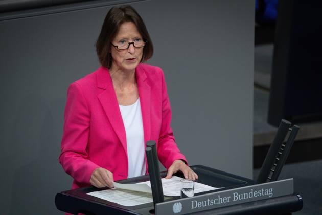 German Bundestag, 10th plenary session Sandra Carstensen CDU in portrait during her speech on the agenda item Repeal of the Supply Chain Due Diligence Act at the 10th session of the German Bundestag in Berlin, 05 06 2025 Berlin Berlin Germany