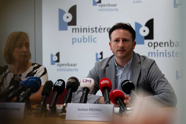 Brussels King s Prosecutor Julien Moinil pictured during a press conference about the file on the death of Fabian (11) on Wednesday 11 June 2025 in Brussels. The 11-year-old Fabian died after he was was chased and hit by a police car, at the Elisabeth park in Ganshoren. MARIUS BURGELMAN  MariusxBurgelman 126686592
