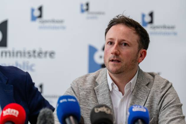 Brussels King s Prosecutor Julien Moinil pictured during a press conference regarding the police action in the Peterbos neighborhood in Anderlecht, Thursday 12 June 2025 in Brussels. The police did a big action on Wednesday, as part of the fight against drug trafficking. MARIUS BURGELMAN  MariusxBurgelman 126760074