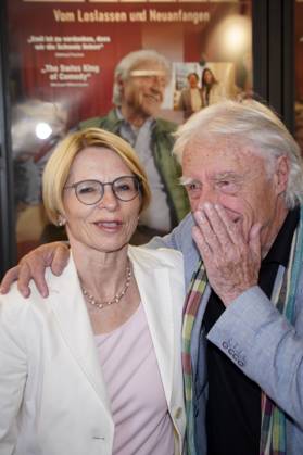 Livia Leu and Emil Steinberger at the premiere of the documentary Typisch Emil Vom Loslassen und Neuanfangen at Kant Kino Berlin, 16 06 2025 Foto:xT.xBartillax xFuturexImagex emil_5632