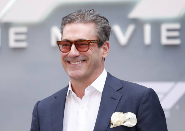 Jon Hamm arrives on the red carpet for the Apple Original Films & Warner Bros. Pictures F1 World Premiere in Times Square on Monday, June 16, 2025 in New York City.  NYP20250616124 JOHNxANGELILLO
