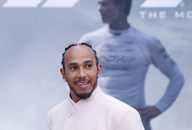 Lewis Hamilton arrives on the red carpet for the Apple Original Films & Warner Bros. Pictures F1 World Premiere in Times Square on Monday, June 16, 2025 in New York City.  NYP20250616153 JOHNxANGELILLO