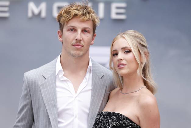 Liam Lawson, Hannah St. John arrive on the red carpet for the Apple Original Films & Warner Bros. Pictures F1 World Premiere in Times Square on Monday, June 16, 2025 in New York City.  NYP20250616125 JOHNxANGELILLO