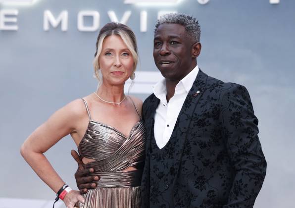 Abdul Salis arrives on the red carpet for the Apple Original Films & Warner Bros. Pictures F1 World Premiere in Times Square on Monday, June 16, 2025 in New York City.  NYP20250616162 JOHNxANGELILLO