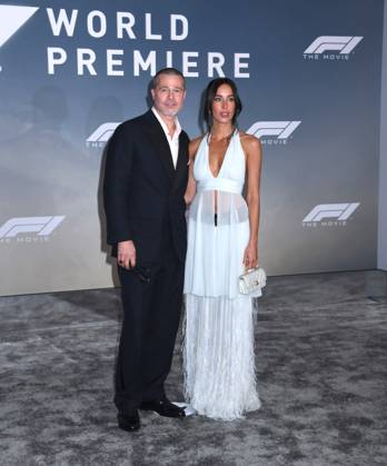 June 16, 2025, New York, Ny, United States: Brad Pitt and Ines de Ramon attend the World Premiere of Apple Original Films F1: The Movie at Times Square in New York. June 16, 2025. New York United States - ZUMAp281 20250616_zea_p281_028 Copyright: xPhotoxImagexPressx