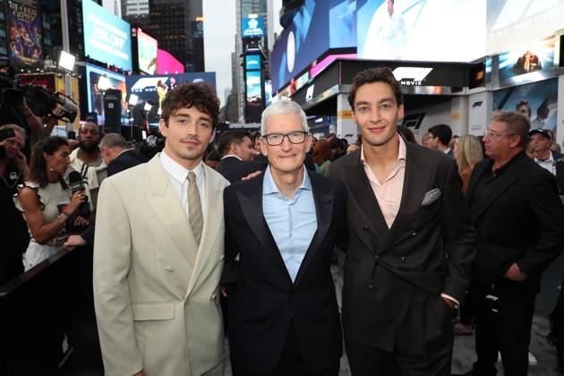 Red carpet arrivals for the World Premiere of Apple Original Films F1 The Movie in Times Square. F1 The Movie will be released in theatre s and in IMAX in partnership with Warner Bros. Pictures on June 27, 2025 Featuring: Formula 1 driver Charles Leclerc, Tim Cook and Formula 1 driver George Russell Where: New York, New York, United States When: 16 Jun 2025 Credit: Marion Curtis StarPix for Apple Original Films INSTARimages EDITORIAL USE ONLY. NOT FOR USE BY NEWSPAPERS BASED IN THE UK. Copyright: xMarionxCurtisx xStarPixxforxApplexOriginalxFilmsx instar54848239