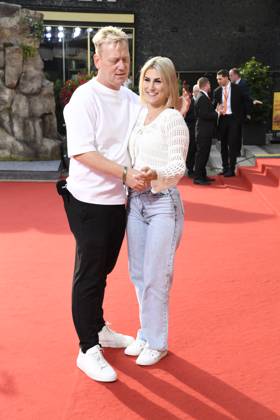 Jens Knossalla and Lia Mitrou at the premiere of JURASSIC WORLD DIE WIEDERGEBURT at the ZOO Palast in Berlin on 18 06 2025