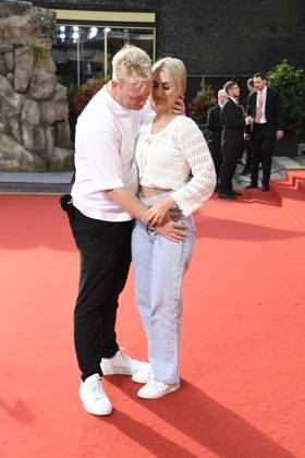 Jens Knossalla and Lia Mitrou at the premiere of JURASSIC WORLD DIE WIEDERGEBURT at the ZOO Palast in Berlin on 18 06 2025