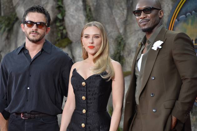 Jonathan Bailey, Scarlett Johansson and Mahershala Ali at the premiere of JURASSIC WORLD DIE WIEDERGEBURT at the ZOO Palast in Berlin on 18 06 2025