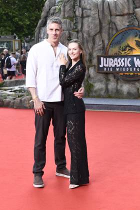 Nadja Gallera with boyfriend Mike at the premiere of JURASSIC WORLD DIE WIEDERGEBURT at the ZOO Palast in Berlin on 18 06 2025