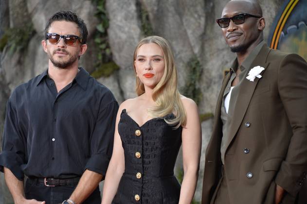 Jonathan Bailey, Scarlett Johansson and Mahershala Ali at the premiere of JURASSIC WORLD DIE WIEDERGEBURT at the ZOO Palast in Berlin on 18 06 2025