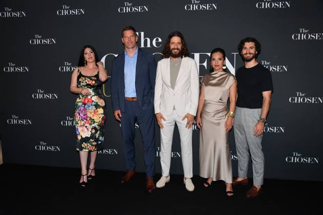 Rome, Cinema Adriano Premiere of the Series The Chosen The Last Supper , In the photo: Elizabeth Tabish Dallas Jenkins Jonathan Roumie Vanessa Bonavente George Harrison Xanthis Copyright: xVincenzoxLandix xipa-agency.netx xVincenzoxLandix IPA_Agency_IPA59399317