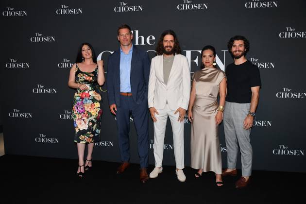 Rome, Cinema Adriano Premiere of the Series The Chosen The Last Supper , In the photo: Elizabeth Tabish Dallas Jenkins Jonathan Roumie Vanessa Bonavente George Harrison Xanthis Copyright: xVincenzoxLandix xipa-agency.netx xVincenzoxLandix IPA_Agency_IPA59399319