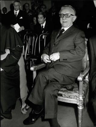 Italy San Marino 30 April 1962 Rome, April 1976 the President the Republic Giovanni Leone at a Ceremony to Anniversary the Foundation of the state President Leone is at Centre more violent Polemics via the Lockheed Scandal  Copyright: xUnitedxArchivesx xkpaxKeystonex 19620430_baf_k09_001