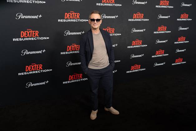 Christian Slater arrives on the red carpet at the world premiere of Dexter: Resurrection at Alice Tully Hall on Wednesday, July 9, 2025 in New York City.  NYP20250709658 DEREKxFRENCH