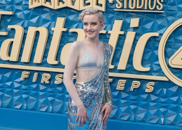Julia Garner attends The Fantastic Four: First Steps - UK Launch Event at the BFI IMAX, Waterloo in London, England. UK. Thursday 10th July 2025. Copyright: xJamesxWarrenx THE FANTASTIC FOUR - FIRST STEPS - UK LAUNCH EVENT60