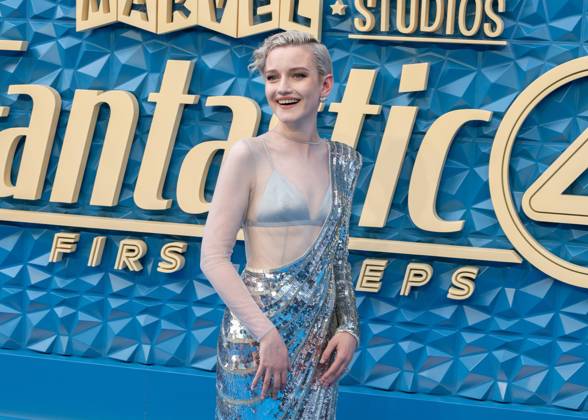 Julia Garner attends The Fantastic Four: First Steps - UK Launch Event at the BFI IMAX, Waterloo in London, England. UK. Thursday 10th July 2025. Copyright: xJamesxWarrenx THE FANTASTIC FOUR - FIRST STEPS - UK LAUNCH EVENT63