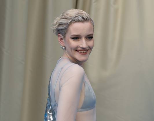 Julia Garner attends The Fantastic Four: First Steps - UK Launch Event at the BFI IMAX, Waterloo in London, England. UK. Thursday 10th July 2025. Copyright: xJamesxWarrenx THE FANTASTIC FOUR - FIRST STEPS - UK LAUNCH EVENT68