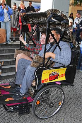 Jella Haase, Yasin El Harrouk at the SchwarzeSchafe premiere at the cinema in the Kulturbrauerei in Berlin on 15 07 2025