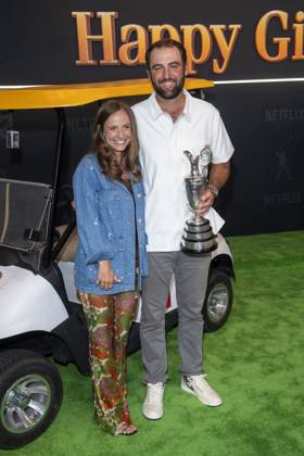 July 21, 2025, New York, United States: (L-R) Meredith Scudder and Scottie Scheffler attend Netflix s Happy Gilmore 2 New York Premiere at Jazz at Lincoln Center. New York United States - ZUMAs197 20250721_aaa_s197_280 Copyright: xRonxAdarx