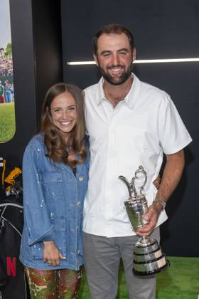 July 21, 2025, New York, United States: (L-R) Meredith Scudder and Scottie Scheffler attend Netflix s Happy Gilmore 2 New York Premiere at Jazz at Lincoln Center. New York United States - ZUMAs197 20250721_aaa_s197_282 Copyright: xRonxAdarx