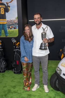 July 21, 2025, New York, United States: (L-R) Meredith Scudder and Scottie Scheffler attend Netflix s Happy Gilmore 2 New York Premiere at Jazz at Lincoln Center. New York United States - ZUMAs197 20250721_aaa_s197_292 Copyright: xRonxAdarx
