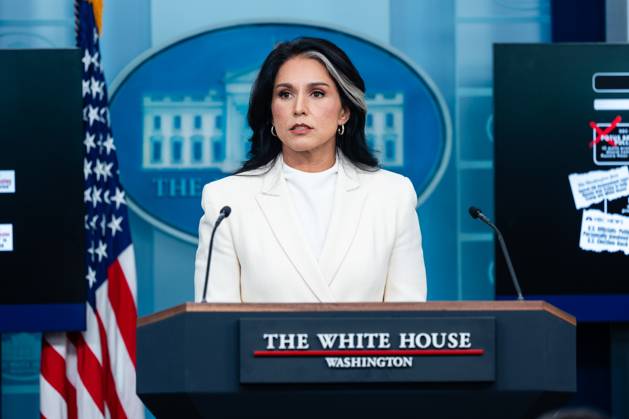 Tulsi Gabbard, Director of National Intelligence (DNI), speaks during a news conference in the James S. Brady Press Briefing Room of the White House in Washington, DC, US, on Wednesday, July 23, 2025. Tensions between the Trump administration and the judiciary flared on Tuesday when Attorney General Pam Bondi removed a US attorney for New Jersey that had been named by federal judges to replace the president’s choice. Copyright: xEricxLeex xPoolxviaxCNPx MediaPunchx