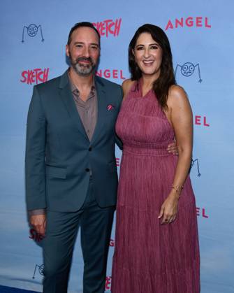 July 28, 2025, Los Angeles, California, USA: TONY HALE and D ARCY CARDEN at the premiere of SKETCH, held at Cinemark Playa Vista in Los Angeles, California Los Angeles USA - ZUMAs247 20250728_zmp_s247_002 Copyright: xCharliexSteffensx