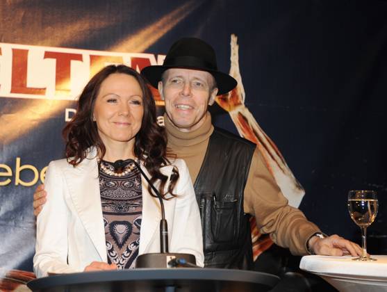 Gunther von Hagens and wife Angelina Whalley at a photocall for his new KÂörperwelten exhibition at Postbahnhof , Berlin, Berlin, Germany WENN 2408412.jpg