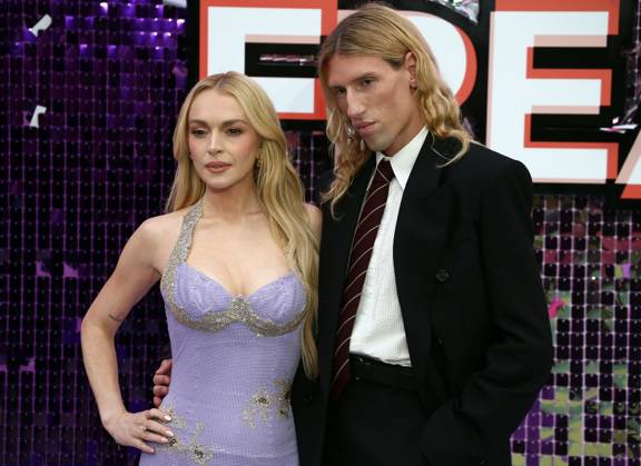 UK premiere of Freakier Friday Lindsay Lohan and Ludovic de Saint Sernin at the UK premiere of Freakier Friday, held at Odeon Luxe Leicester Square in London. London Odeon Luxe Leicester Square UK Copyright: xFredxDuvalx