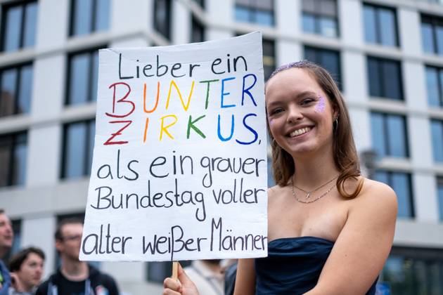 47 Christopher Street Day Parade under the motto Never be silent again in Berlin The demonstration demands equal rights for lesbians, gays, bisexuals, transgender, intersex and queer people 47th Christopher Street Day Parade under the motto Never be silent again in Berlin The demonstration demands equal rights