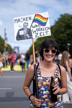 47 Christopher Street Day Parade under the motto Never be silent again in Berlin The demonstration demands equal rights for lesbians, gays, bisexuals, transgender, intersex and queer people 47th Christopher Street Day Parade under the motto Never be silent again in Berlin The demonstration demands equal rights
